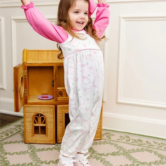 Pristine TBBC Hampton’s Hot Pink Maude's onesie Peter Pan collar 6-12 Months - Picture 3 of 9